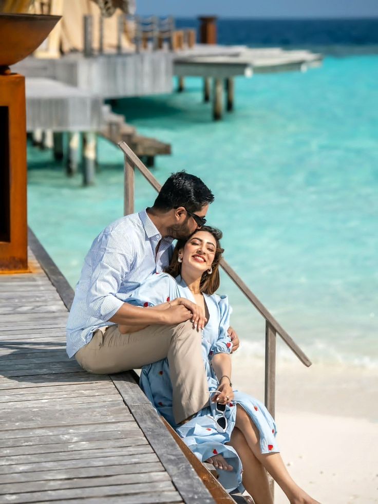 Romantic honeymoon setup near the beach